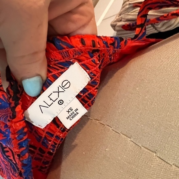 Alexis x Target Red Leaf Tie Strap Dress Size XS - Picture 6 of 7